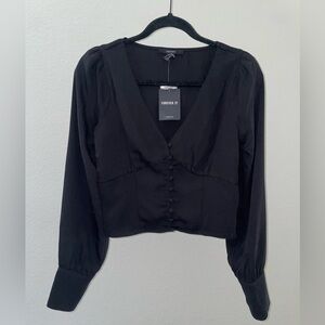 Women’s Forever 21 woven corset long sleeve top